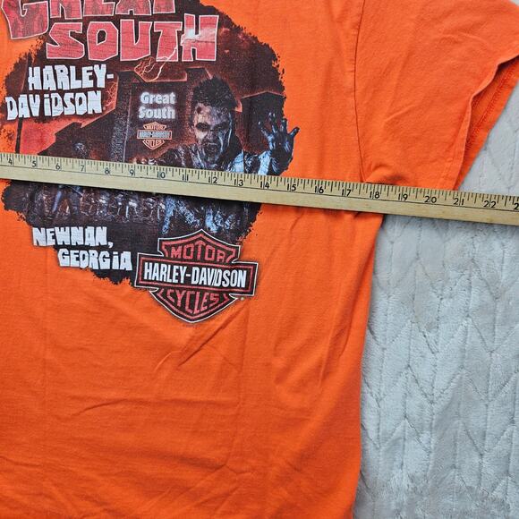 Harley Davidson Shirt Mens Medium Great South Graphic Zombies Newnan Biker - Picture 5 of 5